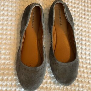 Lucky Brand Grey Suede Ballet Flats